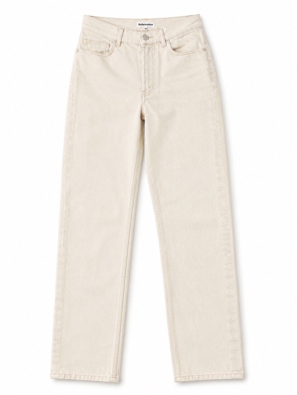Reformation Women’s Straight Jeans in Natural Cream - Picture 1 of 1